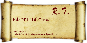 Réfi Tímea névjegykártya
